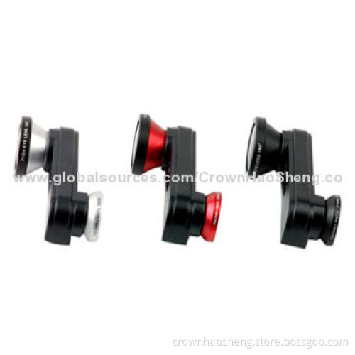 3-in-1 Bumper Lens Kit, Fish-eye Lens & Wide Angle & Macro Lens, for iPhone 5